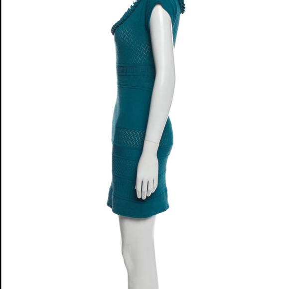 CATHERINE MALANDRINO Teal Knit Mini Dress - Picture 7 of 7